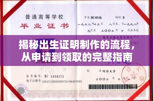 猇亭揭秘出生证明制作的流程，从申请到领取的完整指南